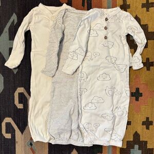 Carter's White and Gray Newborn Gowns